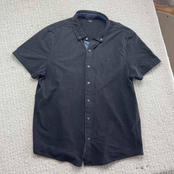 Lot x2 Michael Kors Polo Men's L Black / Blue Preppy Button up / Pullover - Picture 10 of 14